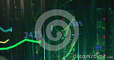 Image of digital data processing over computer servers Stock Photo