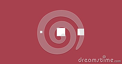 Image of digital interface waiting loading squares flashing on red background Stock Photo