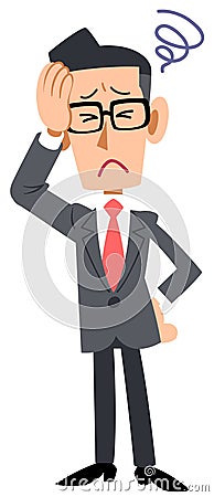 The image of a Disappointing businessman glasses failed Vector Illustration