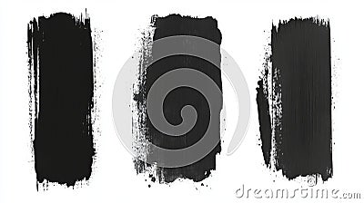 The image displays an array of expressive black brush strokes on a plain, light backdrop, emphasizing a variety of Stock Photo