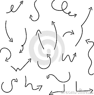 Fluid Dynamics: An Abstract Pattern of Arrows. set arrows Vector Illustration