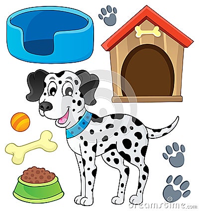 Image with dog theme 7 Vector Illustration