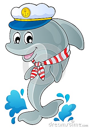 Image with dolphin theme 1 Vector Illustration