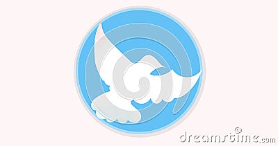 Image of dove icon on white background Stock Photo