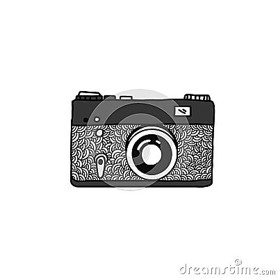 Hand drawn camera - editable Stock Photo