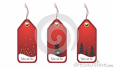 Image of editable vector illustration ,set of Christmas price tags/labels with place for text Vector Illustration