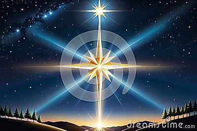 Heavenly Illumination: The Bright Star of Bethlehem Stock Photo