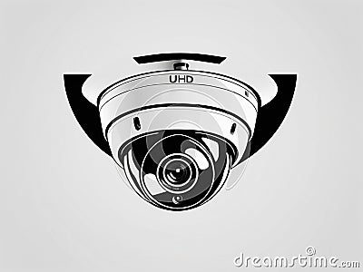 Watchful Guardian: Dome Camera for Security Surveillance Stock Photo