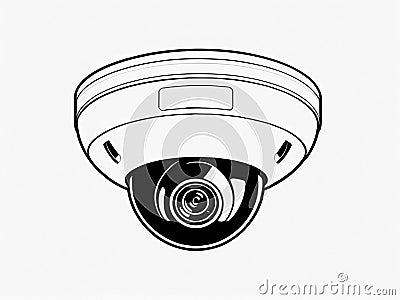 Watchful Guardian: Dome Camera for Security Surveillance Stock Photo