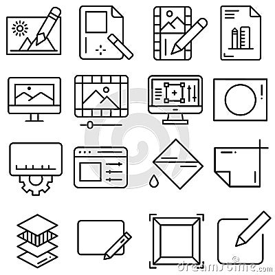 Image editing icon vector set. online editor illustration sign collection. program interface symbol or logo. Vector Illustration