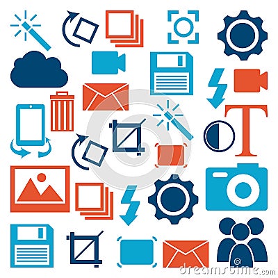 Image editing settings menu icons Vector Illustration