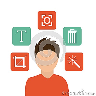 Image editing settings menu icons Vector Illustration