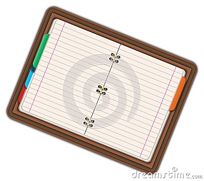 Image of empty notebook, pocketbook, diary. Cartoon illustration on white background. Cartoon Illustration