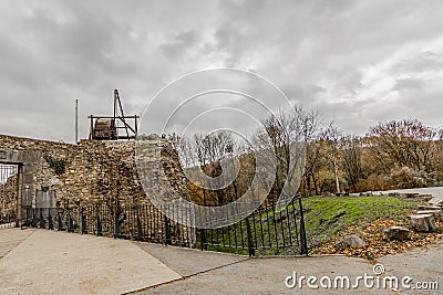 Image of the entrance of the castle Franchimont in ruins Stock Photo