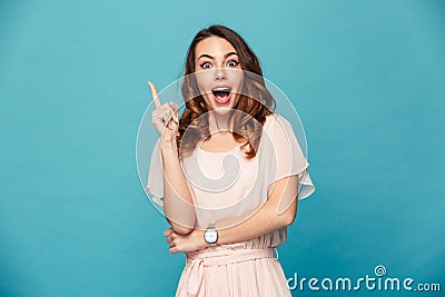 Excited young lady have an idea. Stock Photo