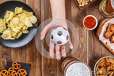 Image of fan`s wooden table Stock Photo