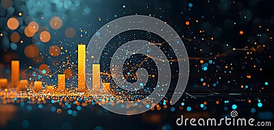 Vibrant Data Visualization: A Captivating View of Insights through Sparkling Graphs and Colors Stock Photo