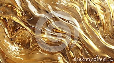 This image features a lavish display of liquid gold, with swirling patterns that create a sense of movement, AI Generated Stock Photo