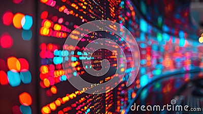 Multifaceted computer screen displaying diverse data types. Stock Photo