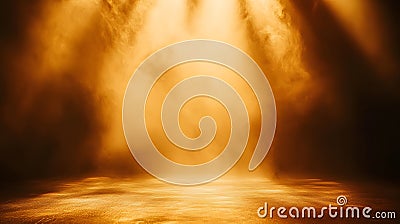 Captivating Soft Spotlight Creating Ethereal Atmosphere and Diffuse Shadows on Minimal Stage Setting Stock Photo