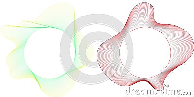 This image features two circular shapes with delicate, overlapping lines creating a soft, flowing effect Vector Illustration