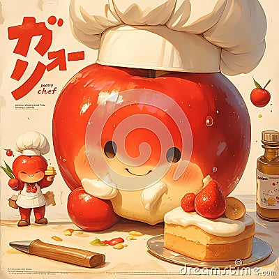 The Ultimate Chef Apple - Cute and Delicious! Stock Photo
