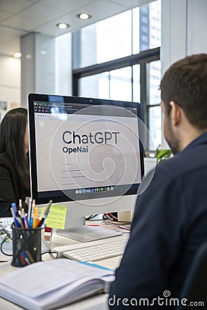 ChatGPT chatbot by OpenAI - artificial intelligence AI Stock Photo