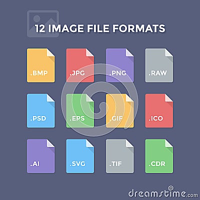 Image File Formats Vector Illustration