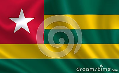 Image of the flag of Togo. Series `Africa` Stock Photo