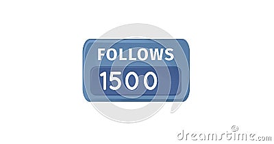 Image of 1500 follows on white background Stock Photo