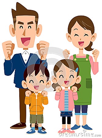 Four in family. that seems to be enjoyable Vector Illustration