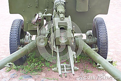 Image of the fragment Soviet 76 mm division anti-tank gun Stock Photo