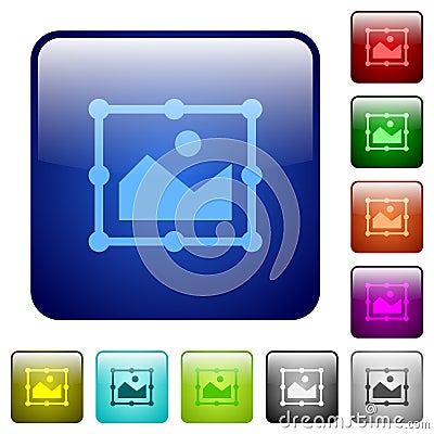 Image free transform color square buttons Stock Photo