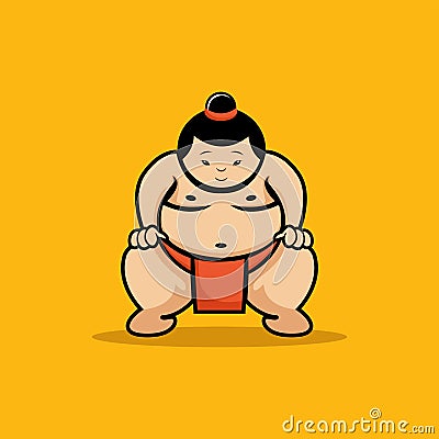 Image of a funny sumo illustration Vector Illustration