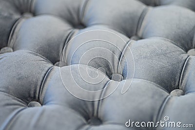 Furniture design, classic interior and royal vintage material concept - gray luxury velour quilted sofa upholstery with buttons, Stock Photo