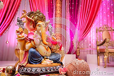 Image of Ganesh at Indian wedding Stock Photo