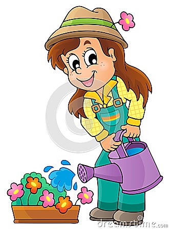 Image with gardener theme 1 Vector Illustration