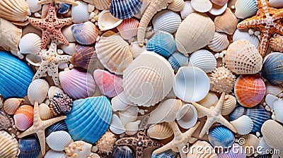 Endless Variations of Seashells on the Beach Stock Photo