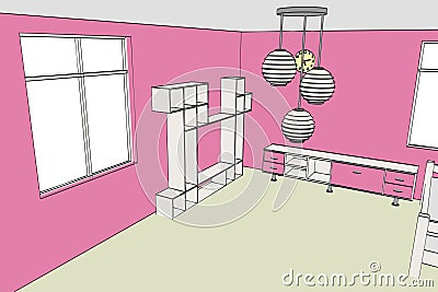 Image of girls room Stock Photo