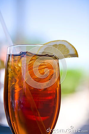 Image of a glass of Iced Tea Stock Photo