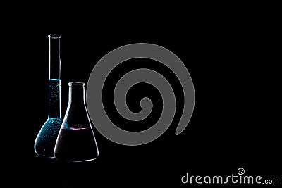 Image of glass vessels. Flasks. Stock Photo