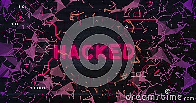 Image of hacked text and data processing Stock Photo
