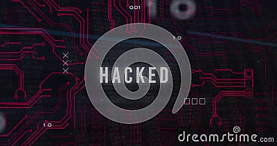Image of hacked text over data processing Stock Photo