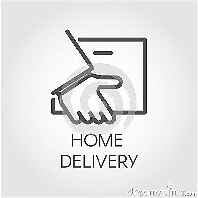 Image of the hand holding envelope. Icon of home delivery, Fast and convenient service concept Vector Illustration