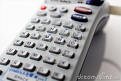 An Image of a Hand Label maker Stock Photo