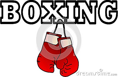 Image of hanging boxing gloves Vector Illustration
