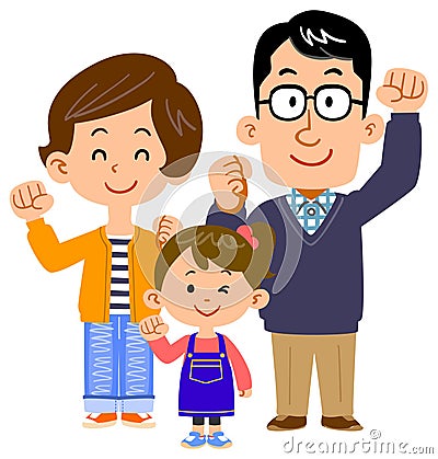 The image of a Happy family of three Vector Illustration