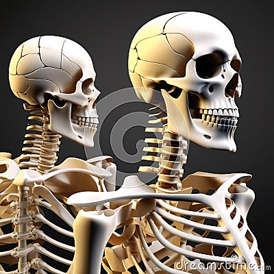 Bone anatomical structure of human, skeleton Cartoon Illustration