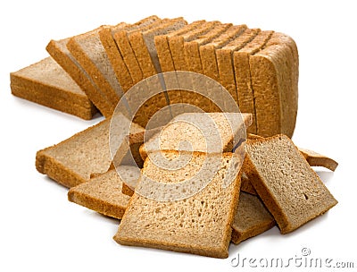 Image of heap of bread on a white background Stock Photo