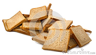 Image of heap of bread on a white background Stock Photo